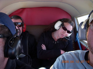 Grand Canyon trip - Judy asleep flying in N4372J