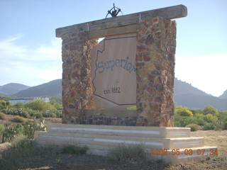 Superstition Mountains, Superior Airport and departure path