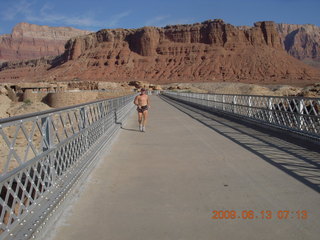 Marble Canyon (L41) run - Adam running across Navajo Bridge
