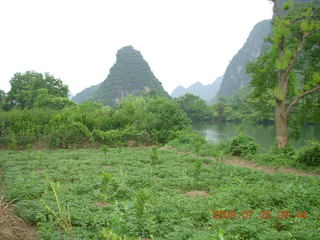 152 6xr. China eclipse - Yangshuo bicycle ride - walk to farm village