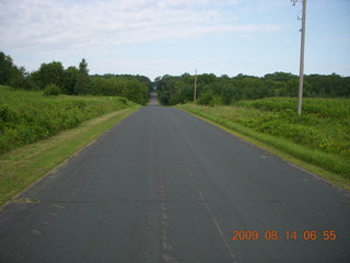 Minnesota country road - grass path - Kevin running