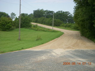 Minnesota country road - grass path - Kevin running