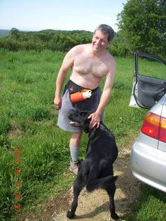 Kevin's place in Welch, Minnesota, run - Kevin and Zan the dog