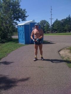 Kevin's place in Welch, Minnesota, run - Adam and Zan the dog