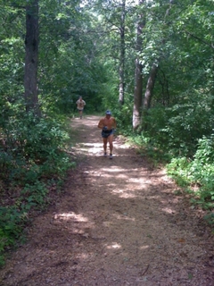 Burnsville, Minnesota, trail run - Adam running