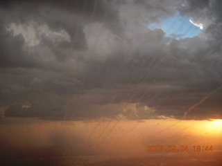 Blythe (BLH) fly-in - sunset through storm clouds