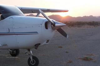 Blythe (BLH) fly-in - sunset through storm clouds