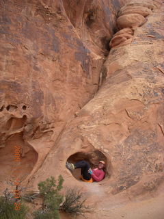 19 71c. Arches National Park - Devils Garden hike - Adam in rock