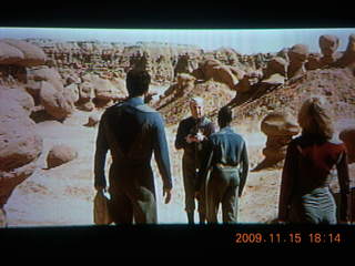 138 71f. Goblin Valley scene from movie 'Galaxy Quest' on my TV
