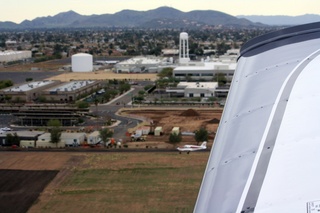 Sean's aerial N4372J on final at Deer Valley (DVT)