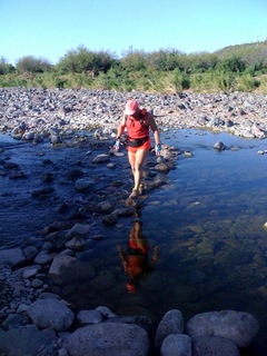 Metate Trail hike - Steve's picture - Adam crossing