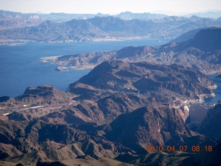 aerial - Hoover Dam and new bridge