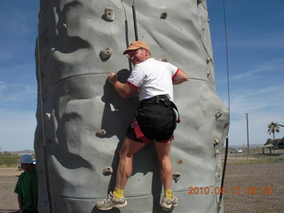 Gila Bend (E63) fly in - Adam climbing 'plastic pigs's nose' rocks