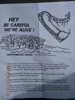 170 772. Dead Horse Point hike - warning page