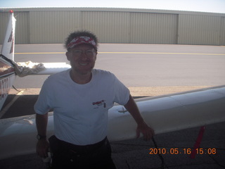 Adam with fake hair hat