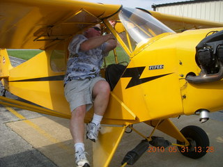 getting in and out of Neil's Piper Cub - Neil