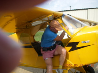 getting in and out of Neil's Piper Cub - Adam