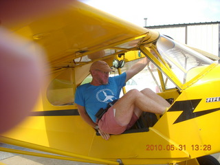 getting in and out of Neil's Piper Cub - Adam