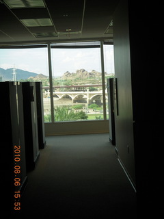 view of Tempe Town Lake bridges from US Airways headquarters (CHQ)