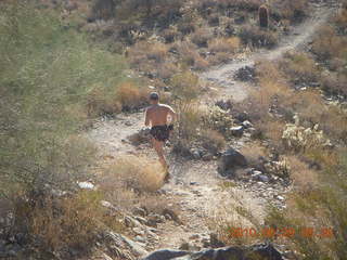 Grand Canyon Caverns (L37) trip - Adam running on Route 66