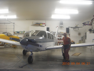 N8377W and Adam in Watkins hangar
