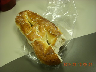 Philly pretzel wrapped in plastic (yeesh!)