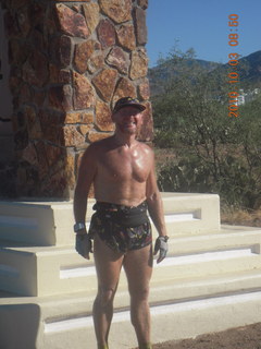 Superior Airport run - Adam at the monument