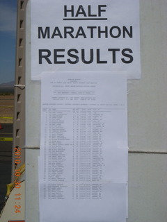 Safford fly-in and half marathon - race results