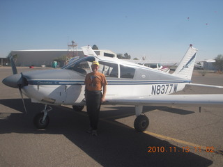 Superior Airport run - Adam running and N8377W