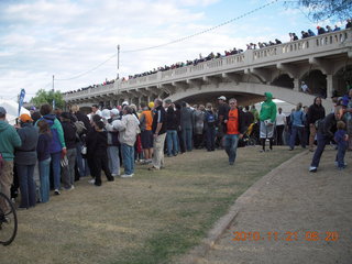 Arizona Ironman spectators on Mill Street bridge