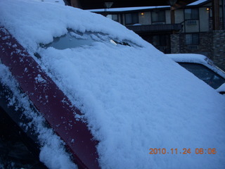 2 7dq. Moab trip - snow covered Isuzu Rodeo