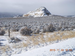 21 7dq. Moab trip - drive to Canyonlands Needles - snow covered road