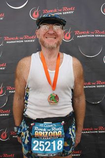 P.F.Chang half marathon - Adam posing after finish