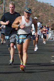 Safford fly-in and half marathon - Cary and Adam after race