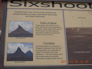 124 7j8. Needles Overlook Sixshooter sign