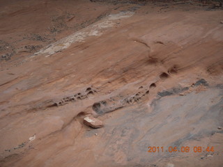83 7j9. Arches Devil's Garden hike - rock with holes and texture