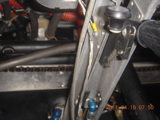 22 7ja. N8377W under instrument panel - cylinder temp gauge and controls chain tangle