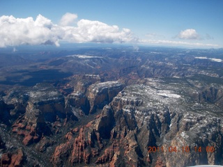 269 7ja. aerial - Sedona - snow - clouds