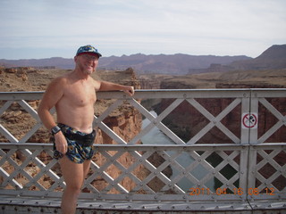 Marble Canyon run - Adam on Navajo Bridge