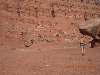 Marble Canyon run - Balanced Rock - Adam running