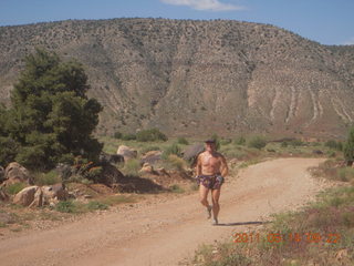 Marble Canyon run - Balanced Rock - Adam running