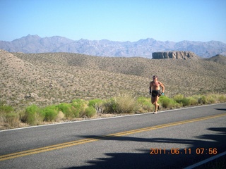 aerial - Pearce Ferry airstrip (L25) run - Adam running