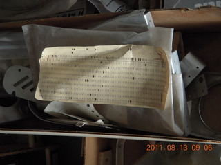 inventory punched card in Jim's hanger (remember those?)