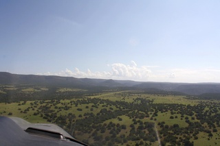 Lee's place in Sampleys Airport (28AZ) - cockpit of Beech 18