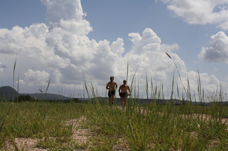 Sean's pictures - Sean and Adam running