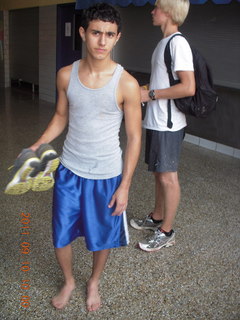 cross-country team and alumni - after-race pizza