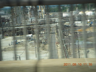 oil refinery seen from bridge