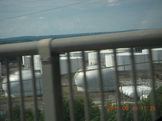 oil refinery seen from bridge