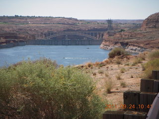 Page Airport (PGA) to Wahweap Marina run - Glen Canyon Dam Bridge view