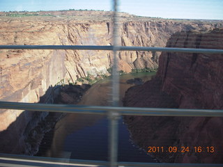 Page Airport (PGA) to Wahweap Marina run - Glen Canyon Dam Bridge view